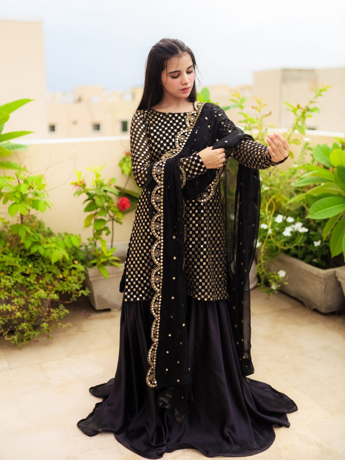 Stitched HIBA BUKHARI Gharara 3-Piece