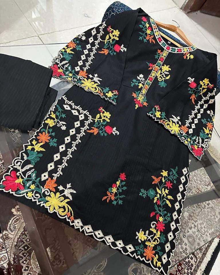 Stitched Casual Wear Rangoli Embroidered 2-Piece