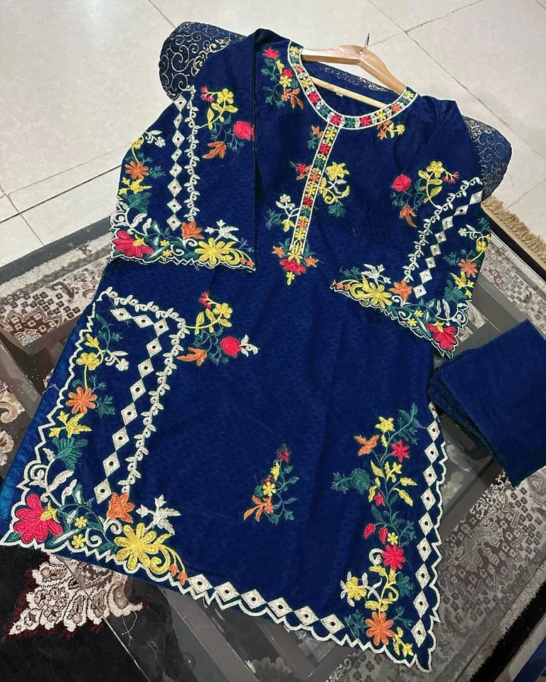 Stitched Casual Wear Rangoli Embroidered 2-Piece