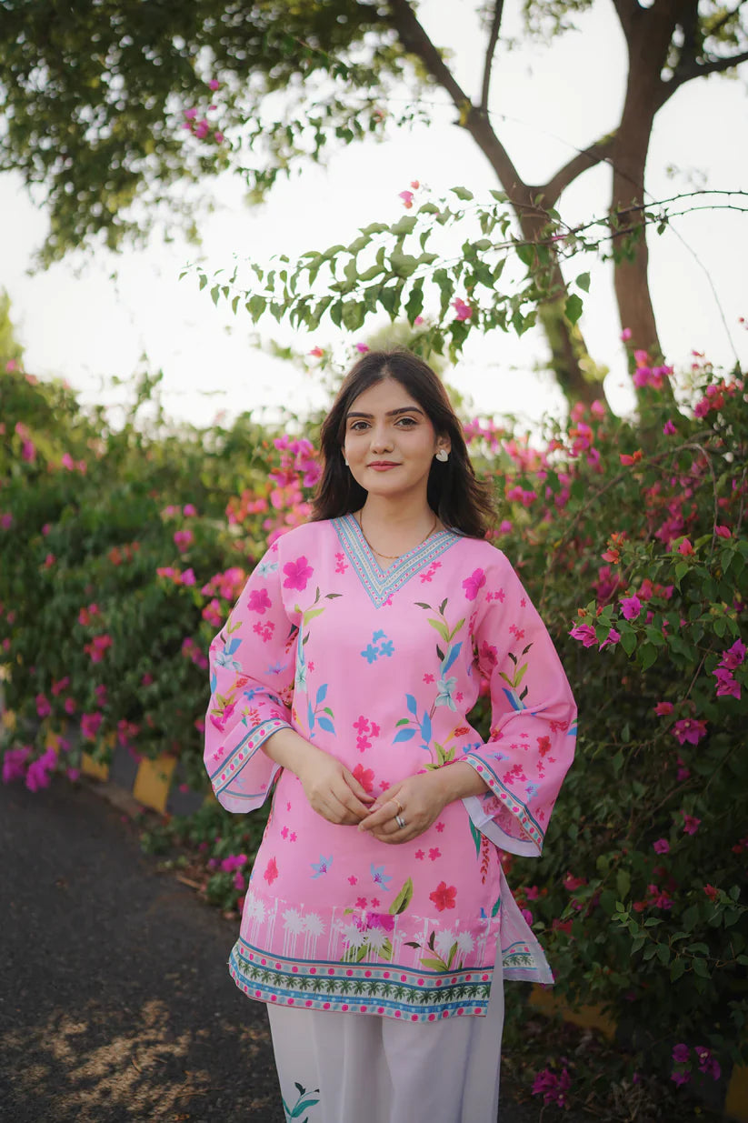 Front And Back Allover Digital Printed Swiss Lawn Cord Set 2Pcs