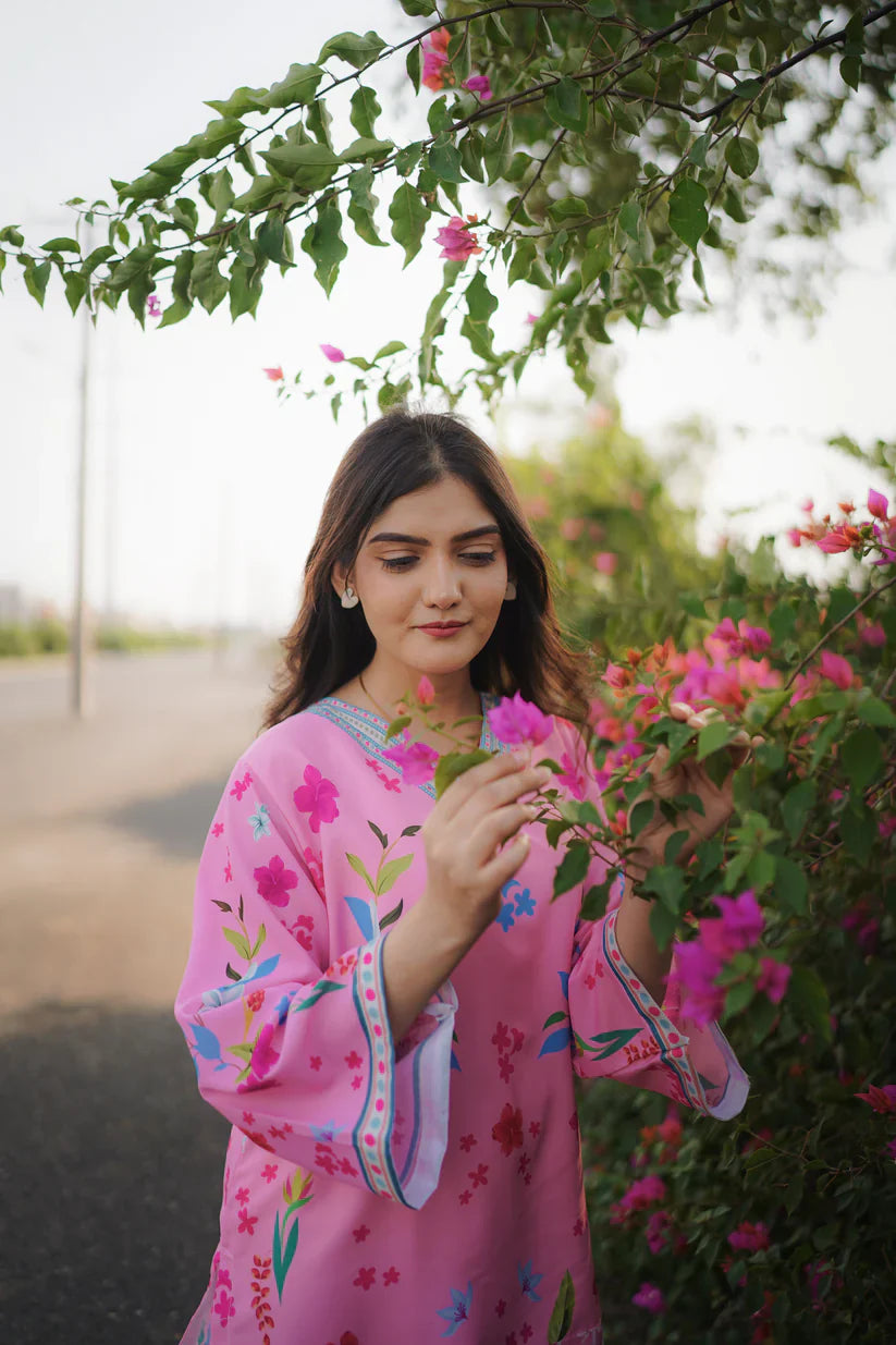 Front And Back Allover Digital Printed Swiss Lawn Cord Set 2Pcs