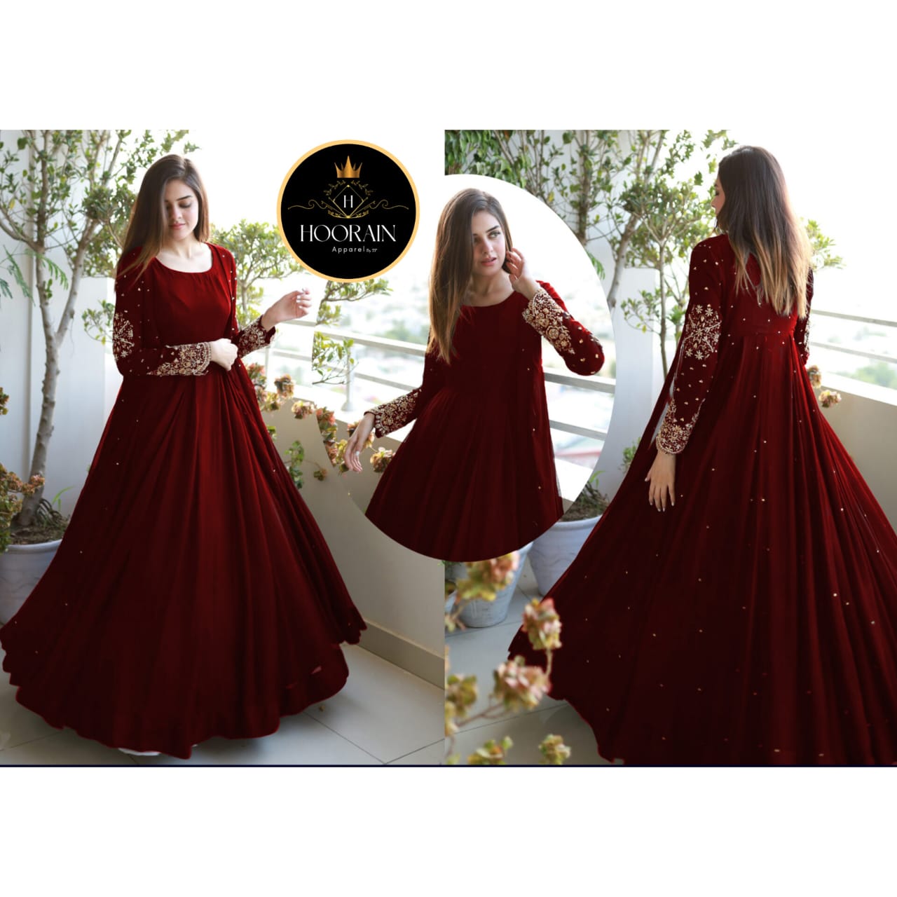 Stunning Embroidered Gown Set: Effortless Elegance!" โจ๐