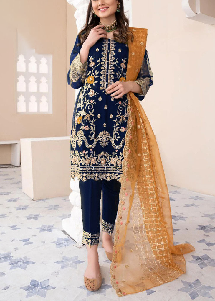 Heavy Embroidered Organza Dress with Embroidered Organza Dupatta Stirched-Readymade