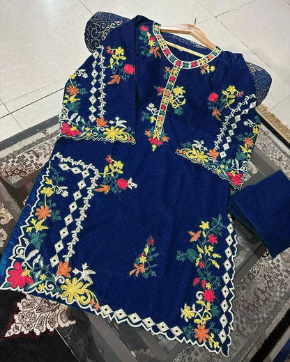 Stitched Casual Wear Rangoli Embroidered 2-Piece