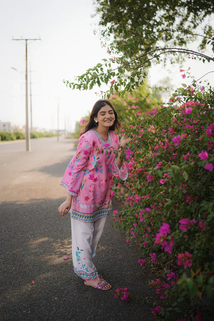 Front And Back Allover Digital Printed Swiss Lawn Cord Set 2Pcs