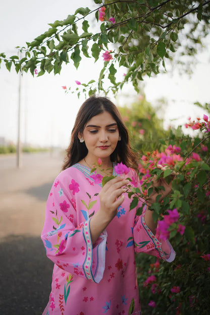 Front And Back Allover Digital Printed Swiss Lawn Cord Set 2Pcs