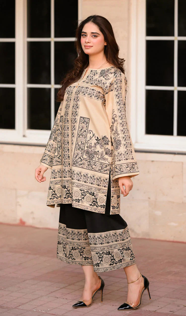 PRINTED CO-ORD SET SKIN-BLACK