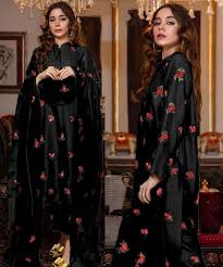 Rose Embroidery Shirt and Trousrt with Embroidered Dupatta 3PCs