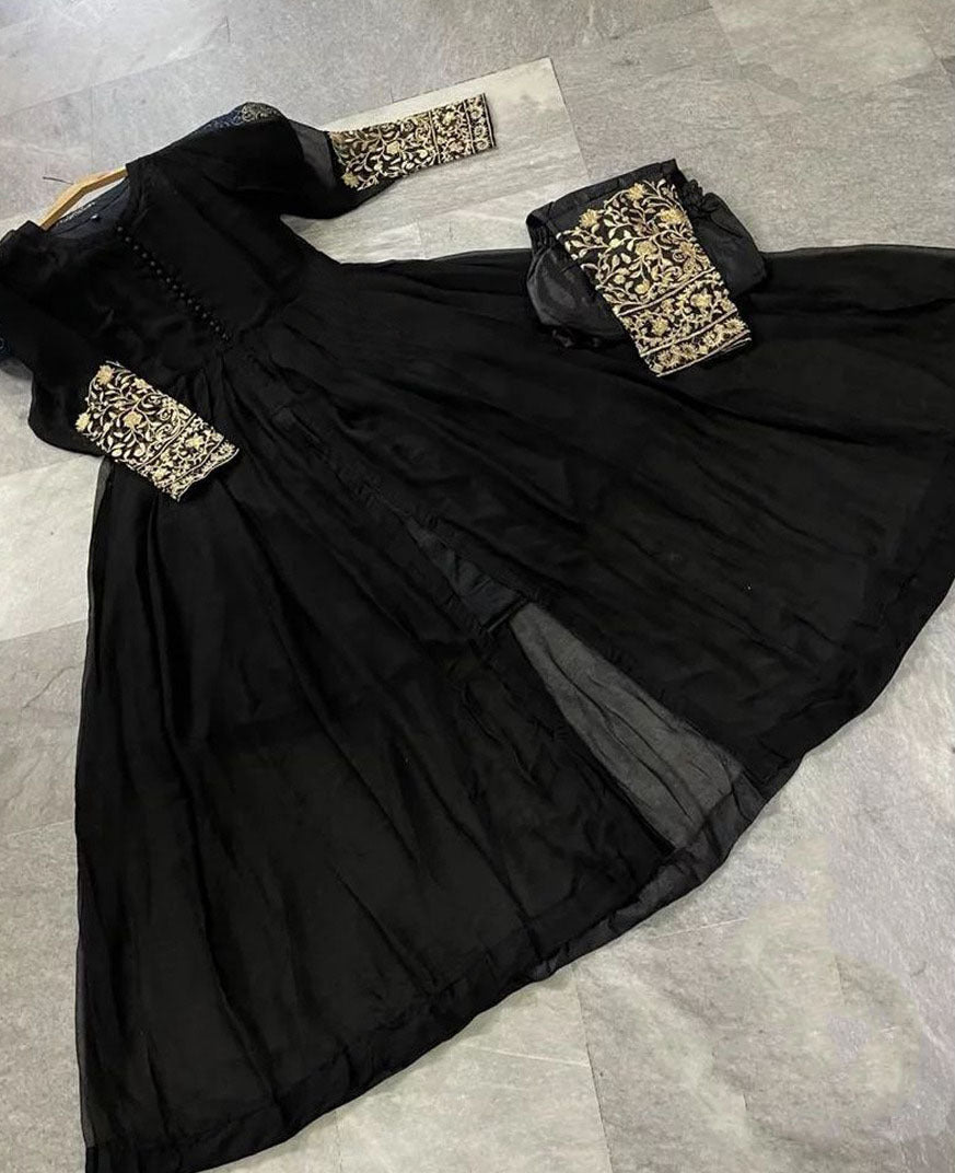 Both Sided Embroidered on Sleeves &amp; Trouser 2PCs