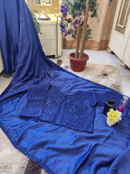 Handwork Embroidered Saree Stitch